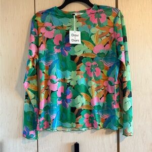 Davi and Dani Sheer Floral Blouse